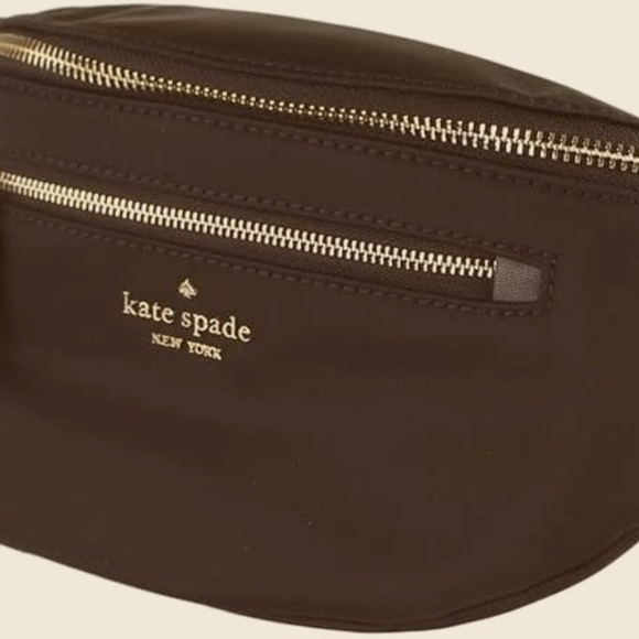 KATE SPADE CHELSEA BELT BAG WAIST FANNY PACK BLACK NYLON LEATHER - Picture 1 of 6